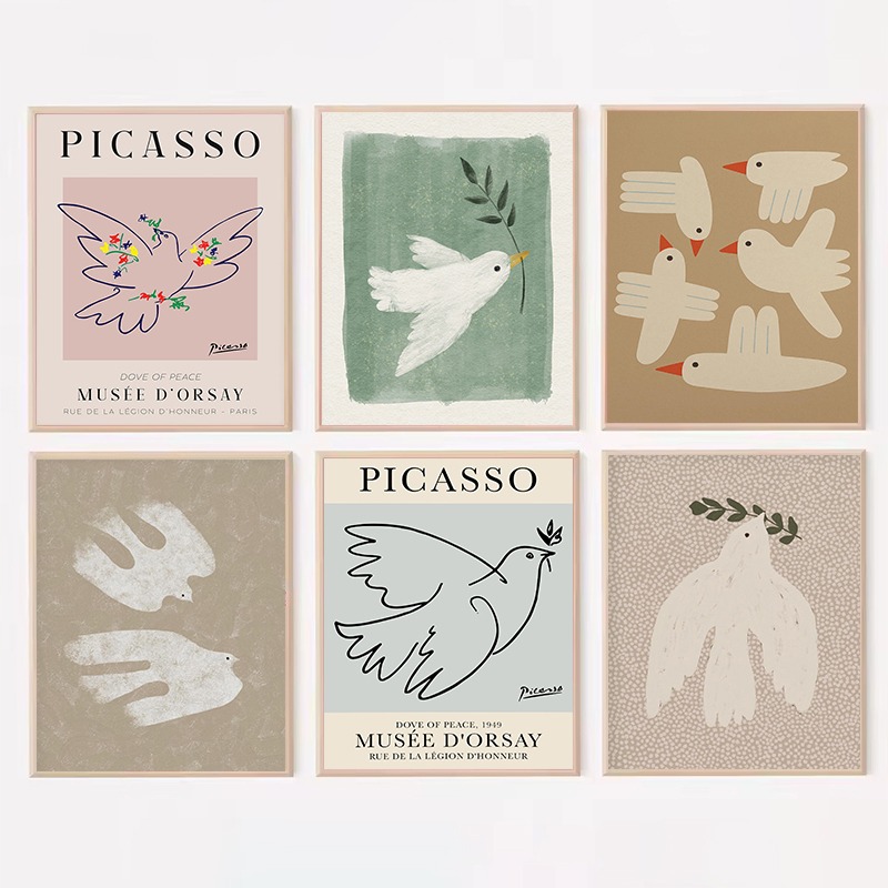 Interior Design Drawing - Minimalista picasso pomba símbolo da paz