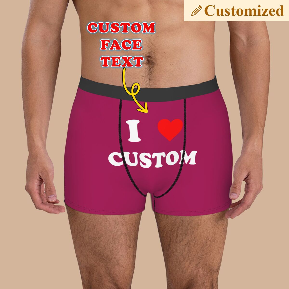 Interior Designer - Eu amo texto personalizado roupa interior