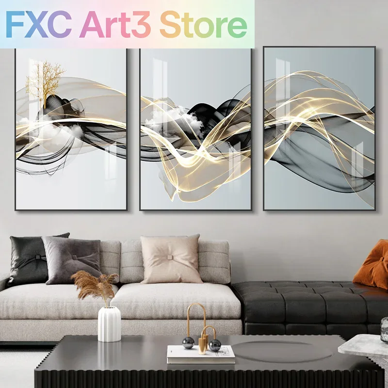 Abstract Canvas Set - Conjunto de 3 peças de arte