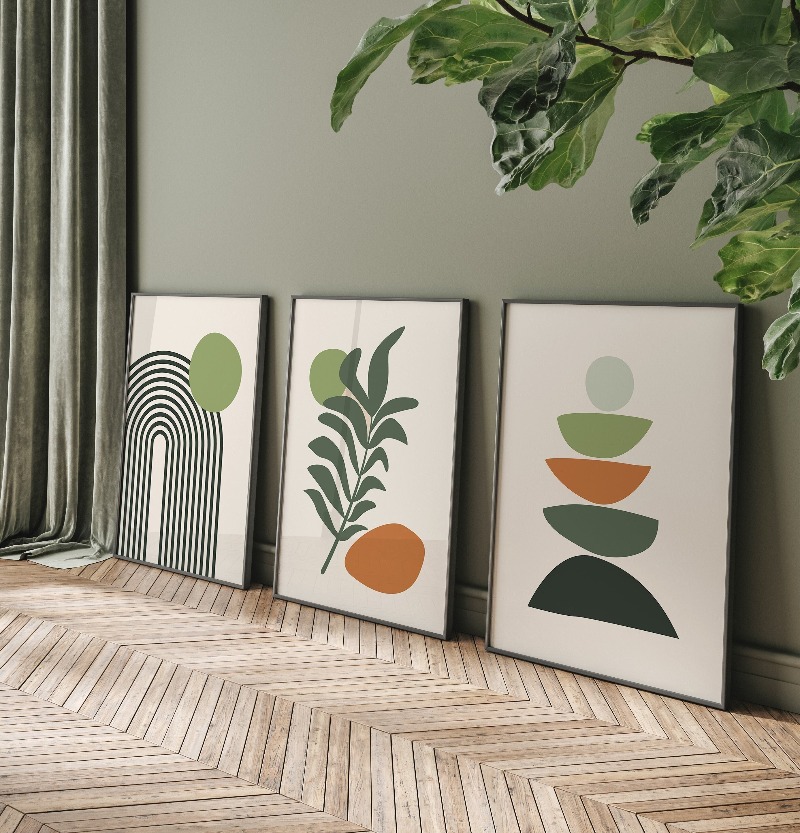 Abstract Canvas Set - Conjunto de 3 impressões decorativas sem