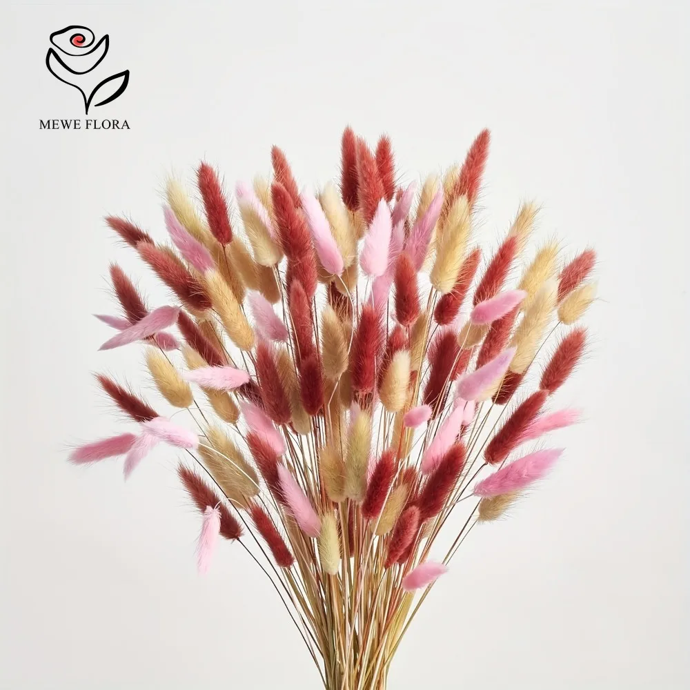 Dried Pampas Bundle - 90 pçs misturado 3 cores caudas