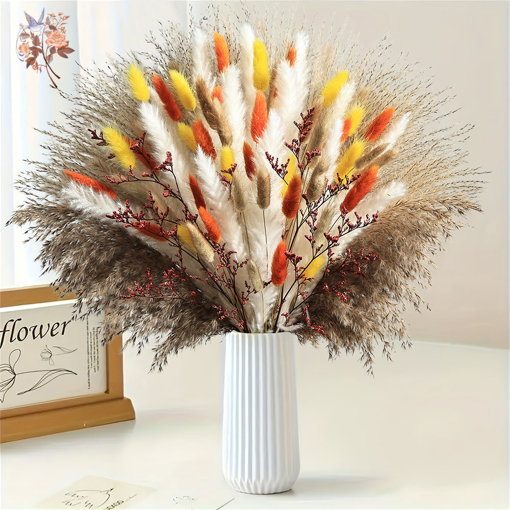 Dried Pampas Bundle - 85 peças natural fofo outono pampas