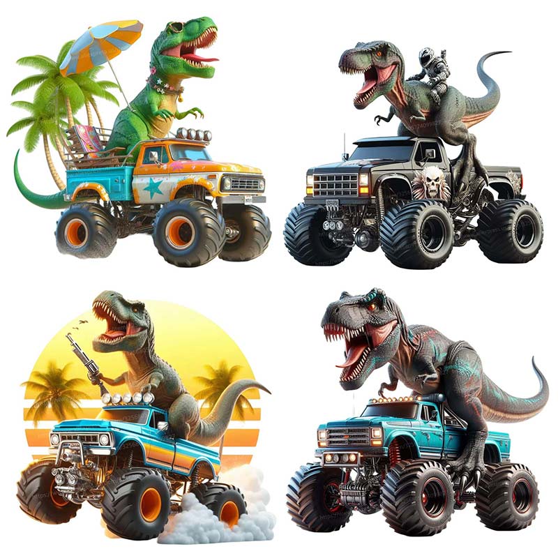 Interior Design Magazine - Tiranossauro dinossauro equitação em monstro caminhão