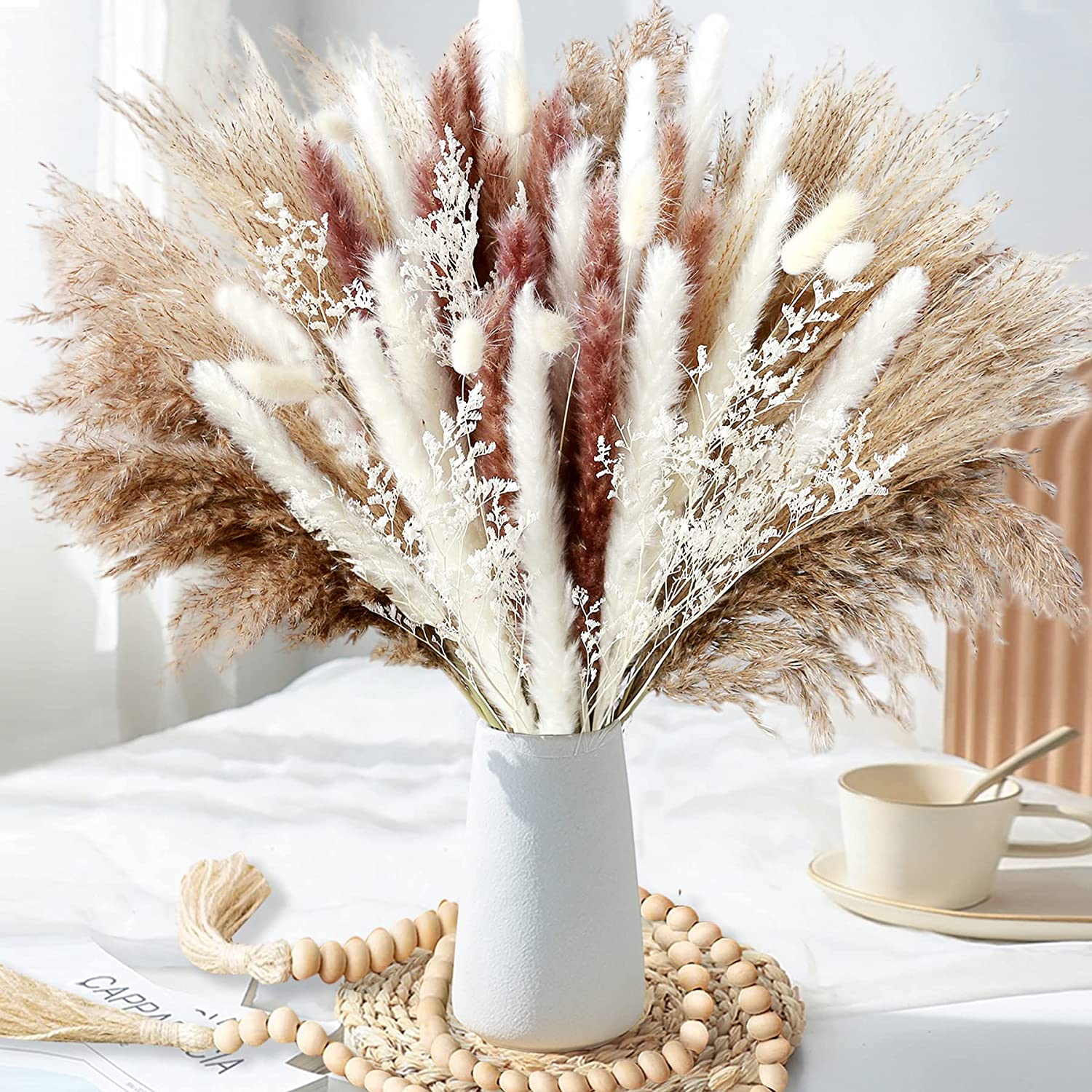Dried Pampas Bundle - Decoração de mesa para casa, plantas