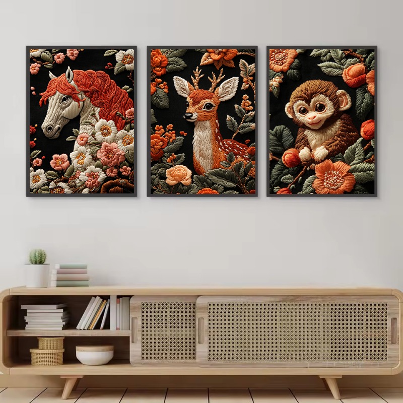 Estilo bordado arte animais ca - Interior Design Drawing avaliação e preço