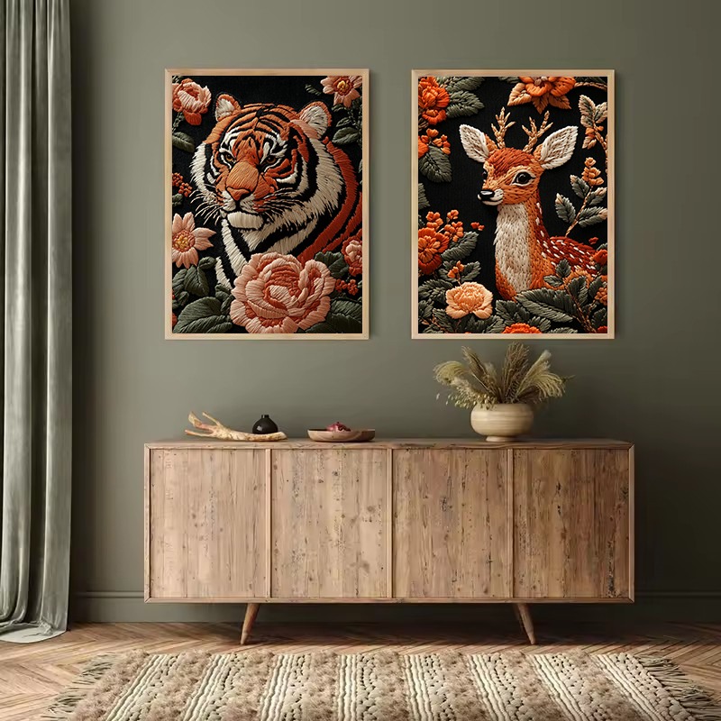 Estilo bordado arte animais ca - Interior Design Drawing avaliação e preço