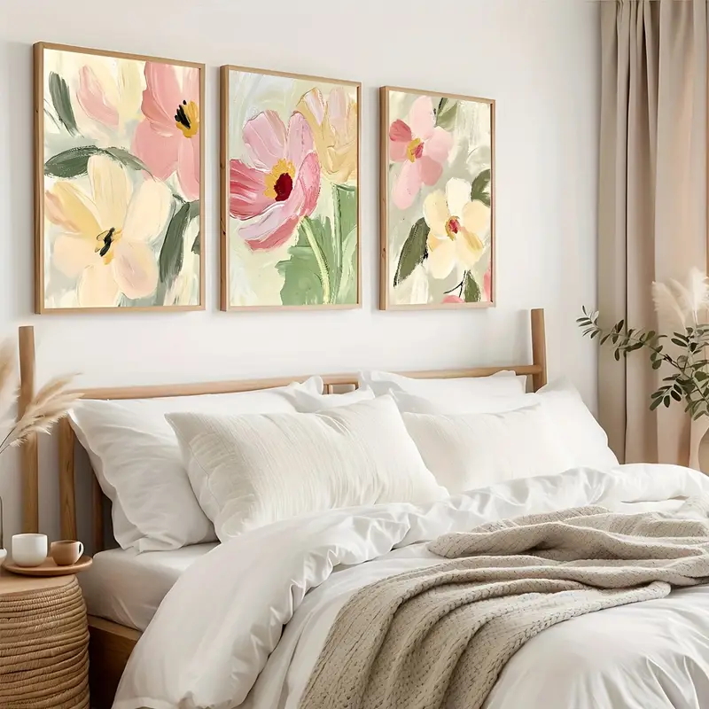 3 pçs/set pastel floral lona c - Abstract Canvas Set avaliação e preço