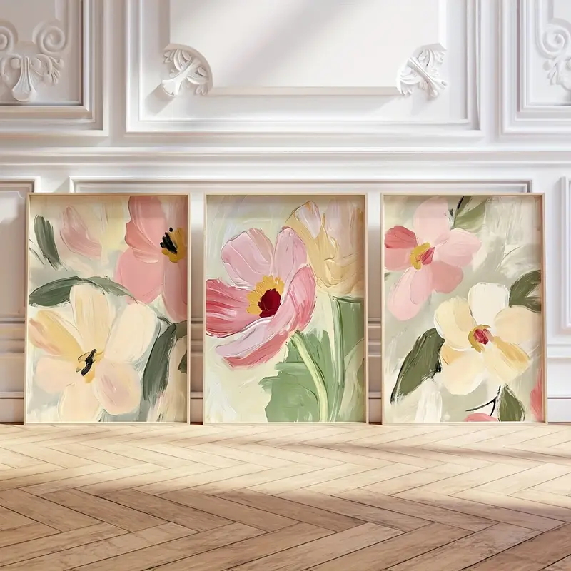 3 pçs/set pastel floral lona c - Abstract Canvas Set avaliação e preço