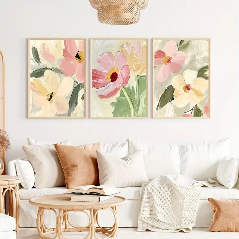 3 pçs/set pastel floral lona c - Abstract Canvas Set avaliação e preço