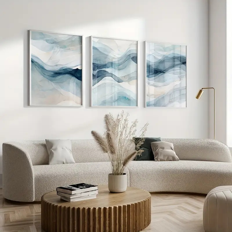 3 pçs/set abstrato moderno azu - Abstract Canvas Set avaliação e preço