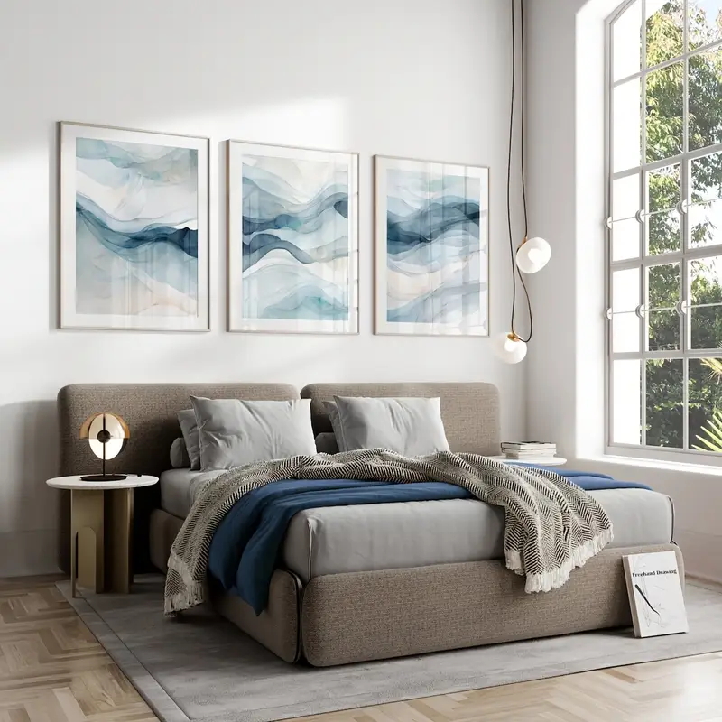 3 pçs/set abstrato moderno azu - Abstract Canvas Set avaliação e preço