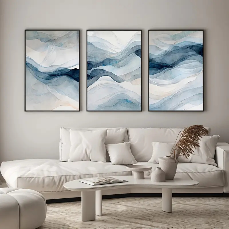 3 pçs/set abstrato moderno azu - Abstract Canvas Set avaliação e preço