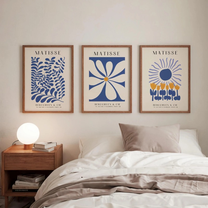 Conjunto de 3 impressões Blue  - Abstract Canvas Set avaliação e preço