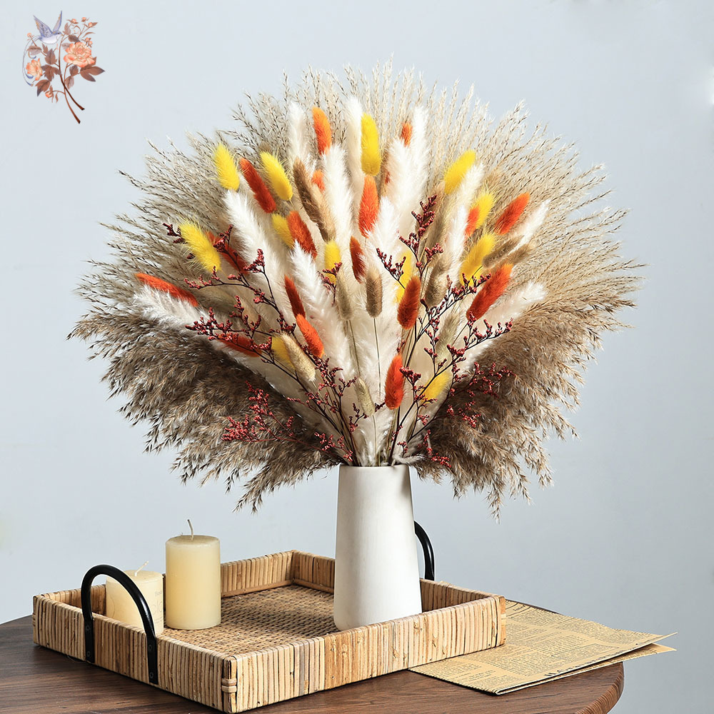 85 peças natural fofo outono p - Dried Pampas Bundle avaliação e preço