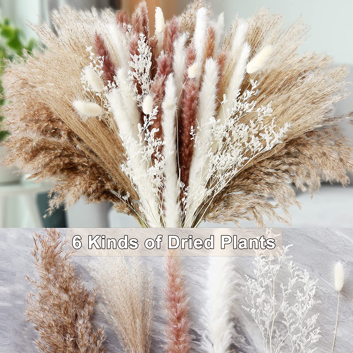 Decoração de mesa para casa, p - Dried Pampas Bundle avaliação e preço