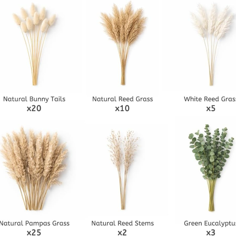 Pacote de 65 Peças de Flores N - Dried Pampas Bundle avaliação e preço